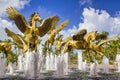 NASSAU, BAHAMAS - FEBRUARY 2012: The magnificent Pegasus water fountain at the Atlantis Hotel and Casino in Paradise Island on a