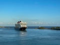 The Disney cruise ship sailing into Nassau, Bahamas port for the day Royalty Free Stock Photo