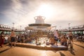 NASSAU, BAHAMAS - SEPTEMBER, 08, 2014: People having fun in pool on Royal Caribbean`s ship, Majesty of the Seas, sails Royalty Free Stock Photo