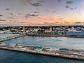 Nassau Bahamas Prince George Wharf Port at Sunset Royalty Free Stock Photo