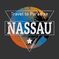 Nassau city is the capital of The Bahamas. Vector decorative object for decoration and shirt print design