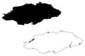 Nassau City Commonwealth of The Bahamas, New Providence island map vector illustration, scribble sketch City of Nassau map