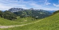 Nassfeld with mountain Rosskofel and Trogkofel in the summer