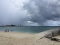 2017 Nassua Bahamas Beach Dark Wall Cloud Royalty Free Stock Photo