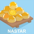 Nastar is a kind of pastry made from flour, butter and egg mixture filled with pineapple jam. usually served for Eid al-Fitr