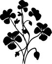 nasturtium Black Silhouette Generative Ai Royalty Free Stock Photo