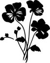 nasturtium Black Silhouette Generative Ai Royalty Free Stock Photo