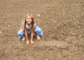 Nasty girl playing in mud