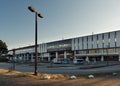 Nasushiobara train station with buses lined up at sunrise on a clear morning in Tochigi, Japan