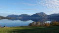 Nasvatnet lake in Eide on autumn day on Atlantic Road in Norway Royalty Free Stock Photo