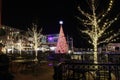 National Harbor Holiday Tree Washington DC at Night Royalty Free Stock Photo