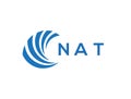 NAT letter logo design on white background. NAT creative circle letter logo concept. NAT letter design