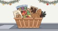 Christmas Gift Basket â Holiday Treats for Merry Christmas Royalty Free Stock Photo