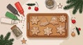 Gingerbread Cookies Decorating Scene â Holiday Joy for Merry Christmas Royalty Free Stock Photo