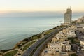 Netanya beach line in sunset