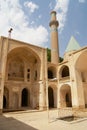 Interior yard and minaret of the Mosque in Natanz, Iran.