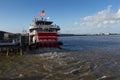 The Natchez steamer boat leaving the port in the city of New Orleans, Louisiana Royalty Free Stock Photo