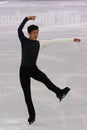 Nathan Chen of the United States performs in the Men Single Skating Short Program at the 2018 Winter Olympic Games Royalty Free Stock Photo