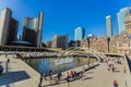 Nathan Filip`s square in downtown area on sunny summer beautiful day with people walking, relaxing in back foreground