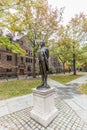 Nathan Hale American revolution hero statue in Yale Univercity main yard Royalty Free Stock Photo