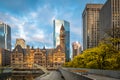 Nathan Phillips Square and Old City Hall - Toronto, Ontario, Canada Royalty Free Stock Photo
