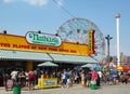 The Nathan s reopened after damage by Hurricane Sandy at Coney Island Boardwalk Royalty Free Stock Photo