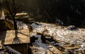 Nathatop and Patnitop cities of Jammu and its park covered with white snow, Winter landscape