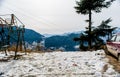 Nathatop and Patnitop cities of Jammu and its park covered with white snow, Winter landscape