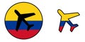 Nation flag - Airplane - Colombia