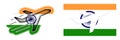 Nation flag - Airplane isolated - India