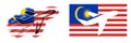 Nation flag - Airplane isolated - Malaysia