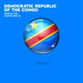 Democratic Repubic Of The Congo State Flag 3D Button