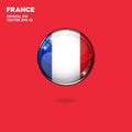 French State Flag 3D Button Royalty Free Stock Photo