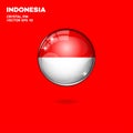 Indonesia Flag 3D Button