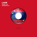 Laos Country Flag 3D Button Royalty Free Stock Photo