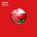 Oman State Flag 3D Button