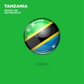 Tanzania Flag 3D Button Royalty Free Stock Photo