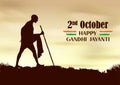 Nation Hero and Freedom Fighter Mahatma Gandhi popularly known as Bapu for 2nd October Gandhi Jayanti Royalty Free Stock Photo