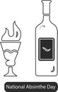 National Absinthe Day black vector icon.