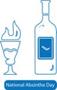 National Absinthe Day blue vector icon.