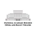 The National Academic Grand Opera and Ballet Theater of the Republic of Belarus. The Bolshoi Opera and Ballet flat design stylized