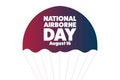 National Airborne Day. August 16. Holiday concept. Template for background, banner, card, poster with text inscription