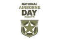 National Airborne Day. August 16. Holiday concept. Template for background, banner, card, poster with text inscription