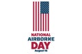 National Airborne Day. August 16. Holiday concept. Template for background, banner, card, poster with text inscription