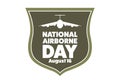 National Airborne Day. August 16. Holiday concept. Template for background, banner, card, poster with text inscription