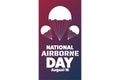 National Airborne Day. August 16. Holiday concept. Template for background, banner, card, poster with text inscription