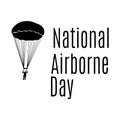 National Airborne Day, skydiver silhouette for design