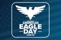 National American Eagle Day. June 20. Holiday concept. Template for background, banner, card, poster with text Royalty Free Stock Photo