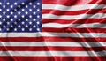 National American silk fabric flag. Symbol of the United States of America Royalty Free Stock Photo