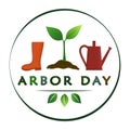 National Arbor Day - creative concept with sprout in circle